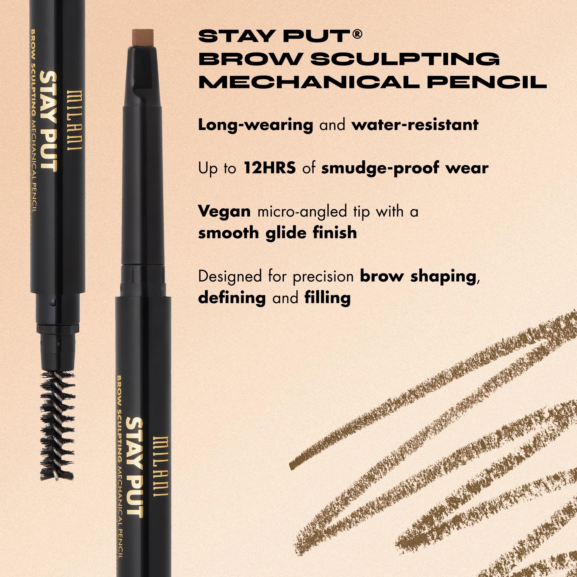 Milani Stay Put: teinte brun foncé pour des sourcils plus intenses.