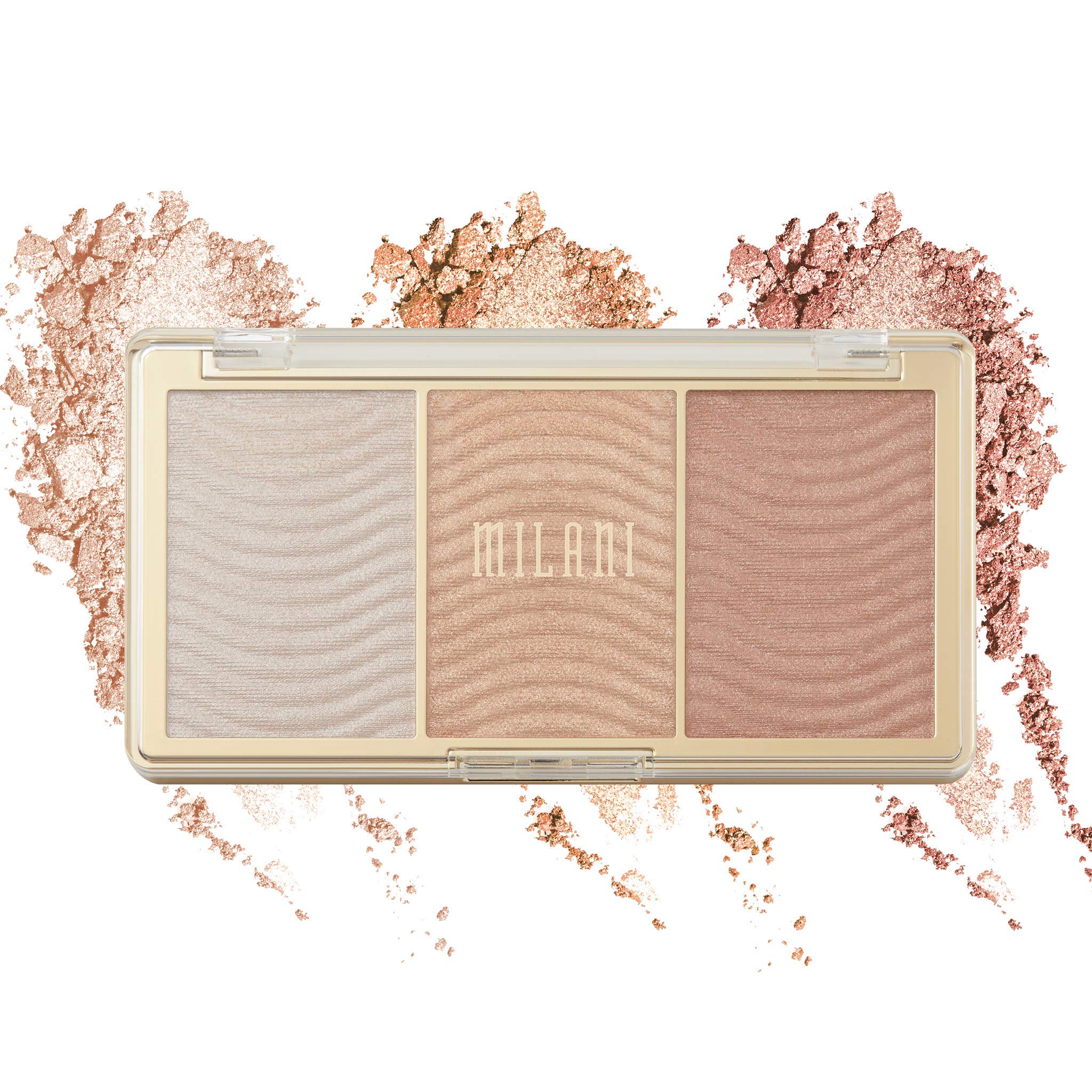 Palette Milani Stellar Lights Rose Éclat avec trois teintes et fini lumineux