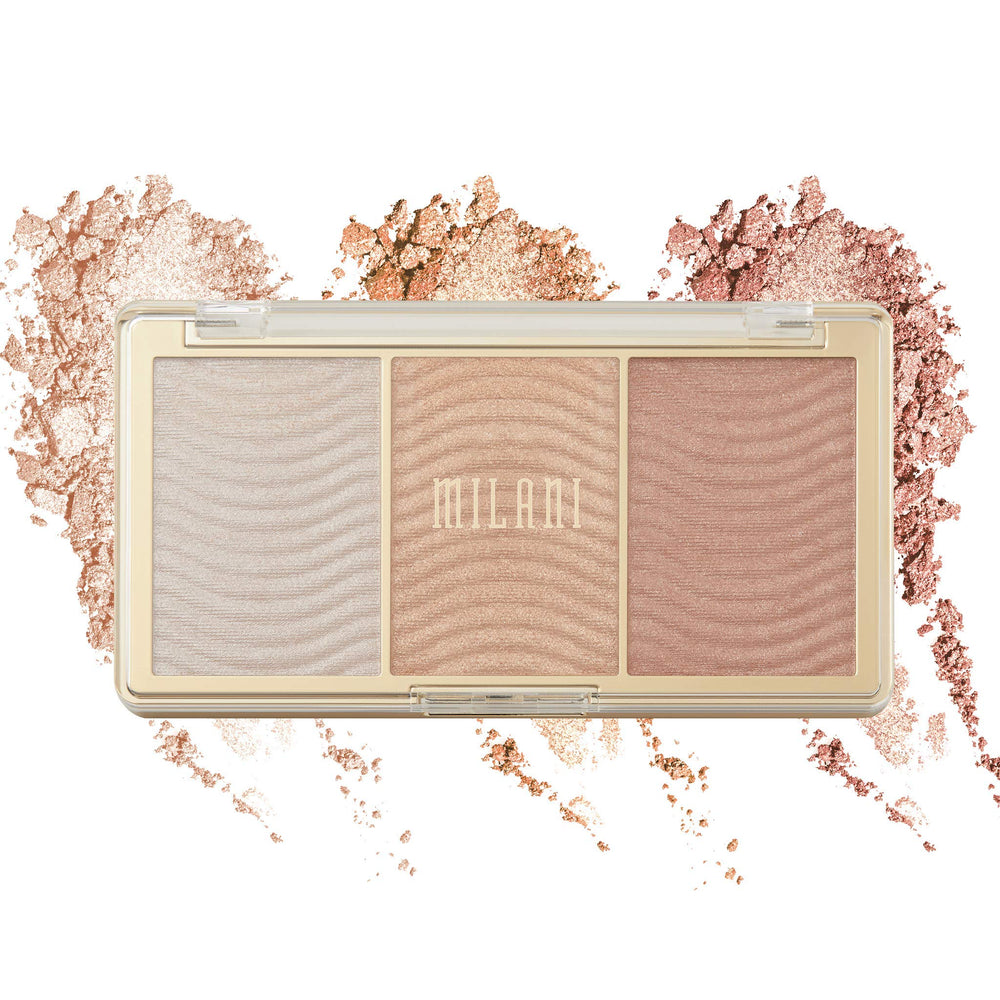 Palette Milani Stellar Lights Rose Éclat avec trois teintes et fini lumineux