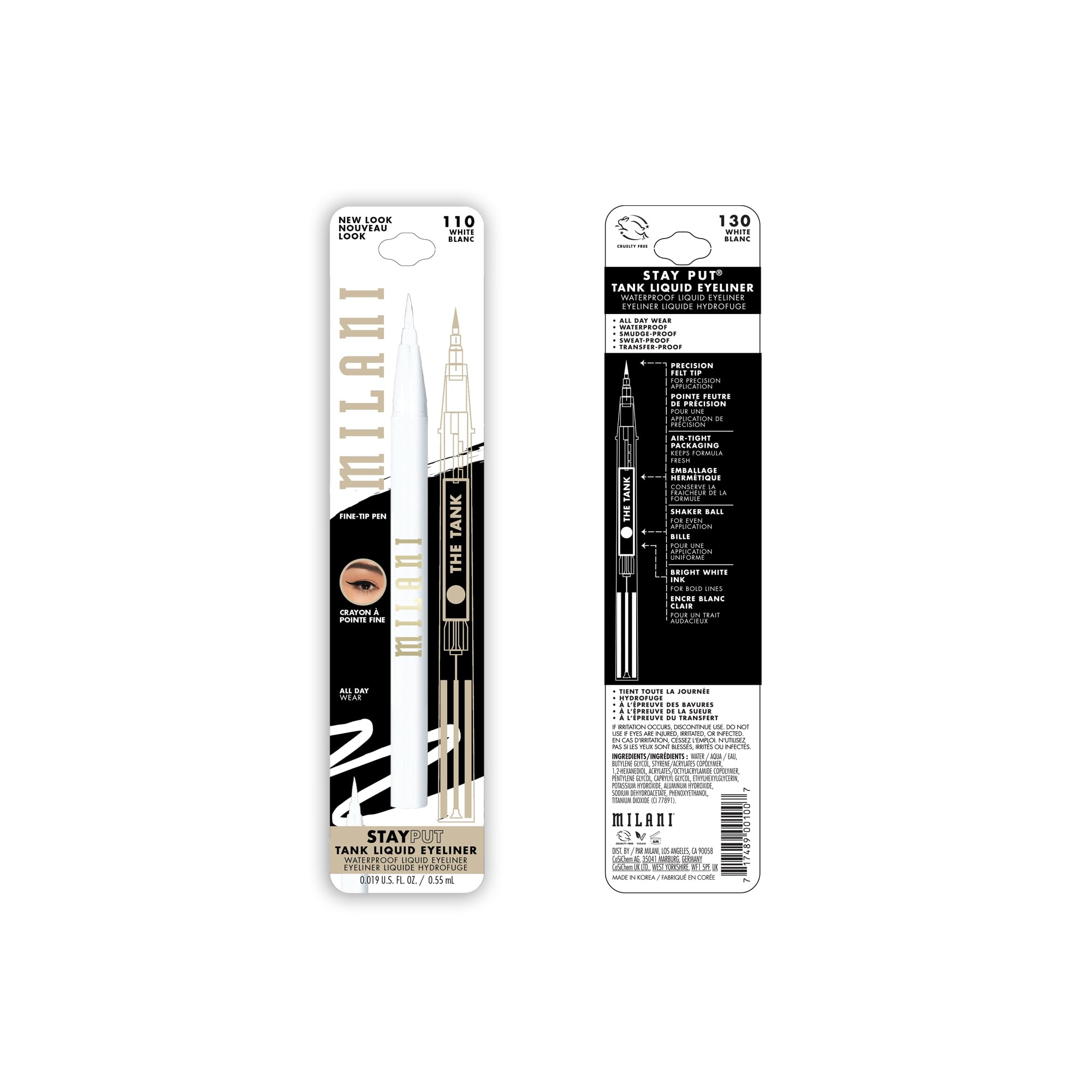 Format stylo pratique pour glisser dans la trousse beauté Milani.