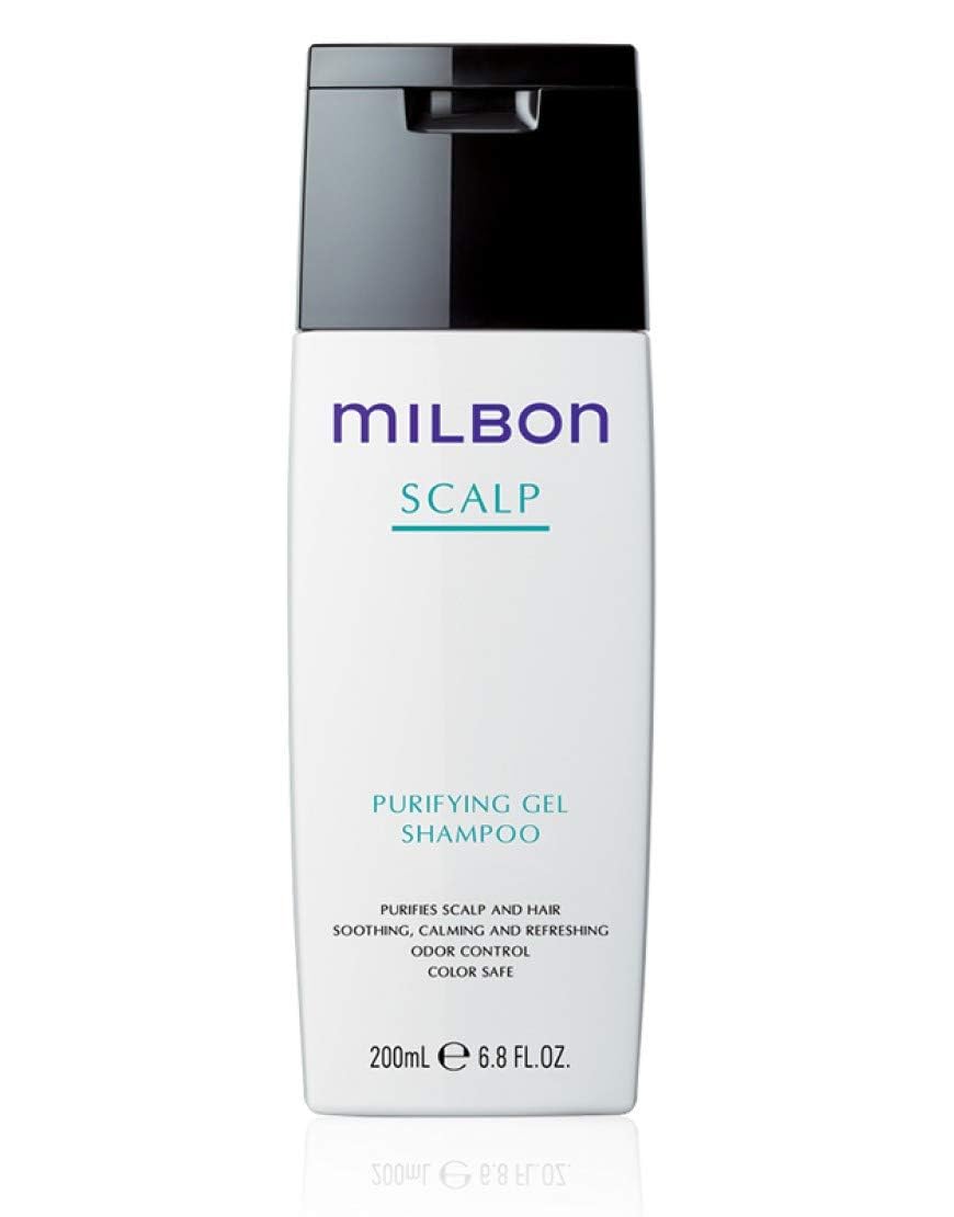 Milbon Gel Purifiant pour cuir chevelu – bouteille illustrant la purification et la detox.
