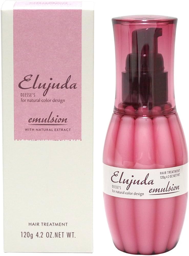 Émulsion Elujuda Deesse de Milbon, bouteille 120 ml, démêlage rapide et douceur.