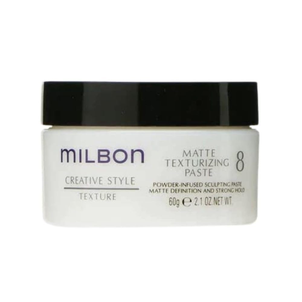 Milbon Pâte texturisante en action, application facile et fini mat naturel.