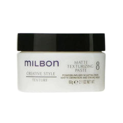 Milbon Pâte texturisante en action, application facile et fini mat naturel.