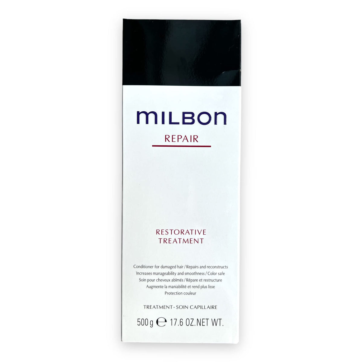 Milbon Repair Conditionneur – bouteille visible, démêlage facilité et cheveux souples.