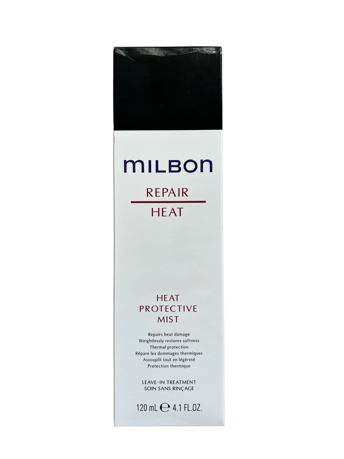 Milbon Repair Heat Protective Mist – bouteille du produit, protège les cheveux lors du coiffage.