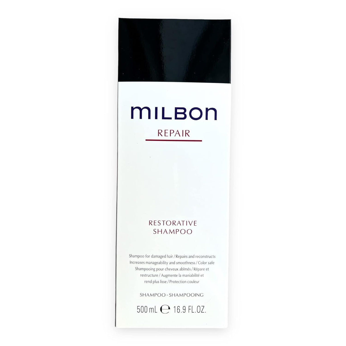 Milbon Repair Shampoo, emballage grand format, pratique pour une routine capillaire durable et économique.