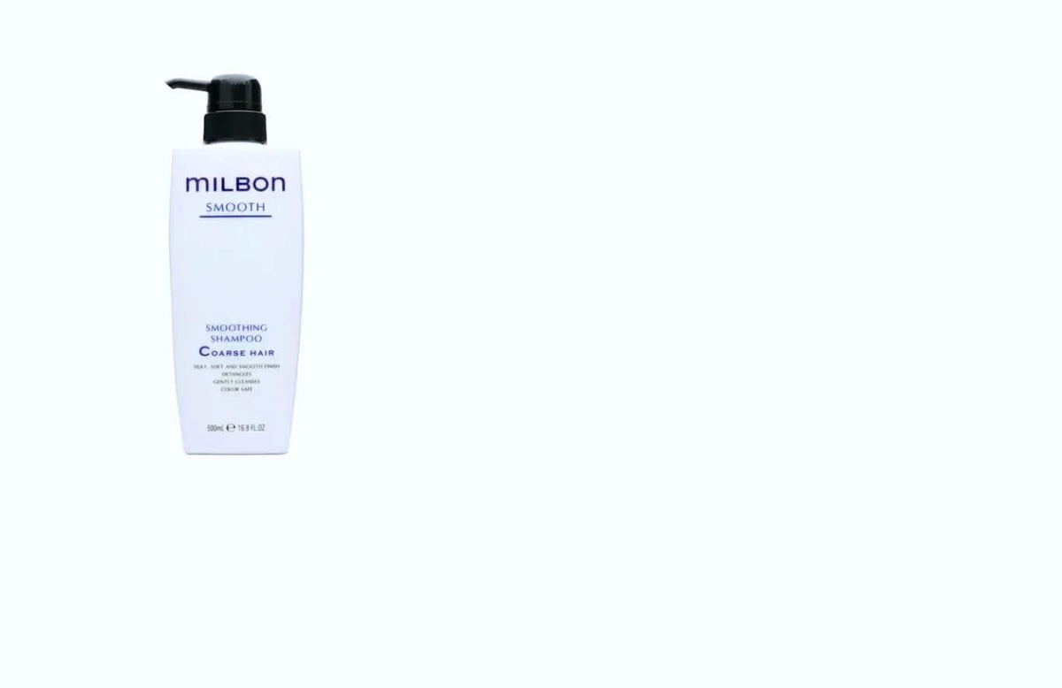 Milbon shampooing lissant, bouteille — démêlage facilité et douceur des cheveux épais.