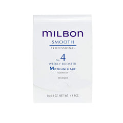 Soin hebdomadaire Milbon Signature Smooth No.4 pour cheveux moyens, flacon prêt à l’emploi.