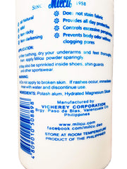 Milcu poudre déodorante pieds, fraîcheur durable et confort.