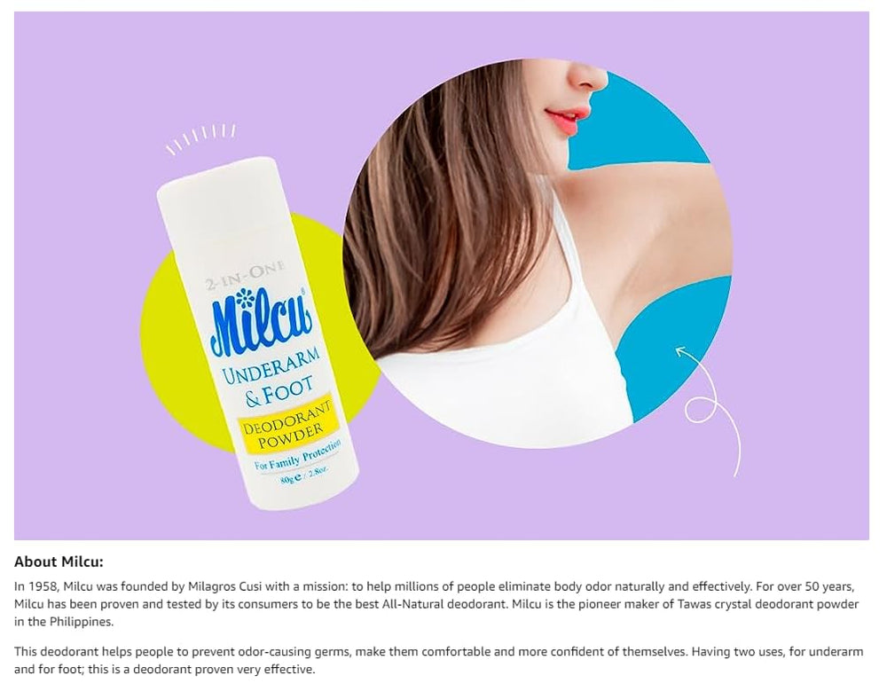 Milcu poudre déodorante formule sans alcool parabènes: soin doux pour peau sensible.