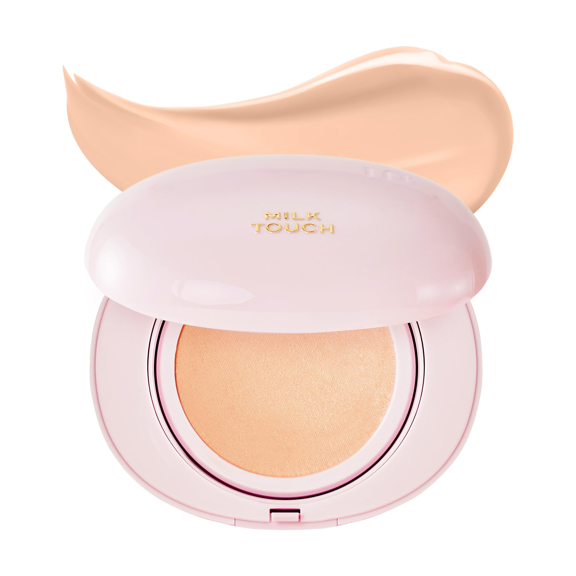 MILKTOUCH Cushion Foundation dans sa boîte compact prête pour les retouches en déplacement.