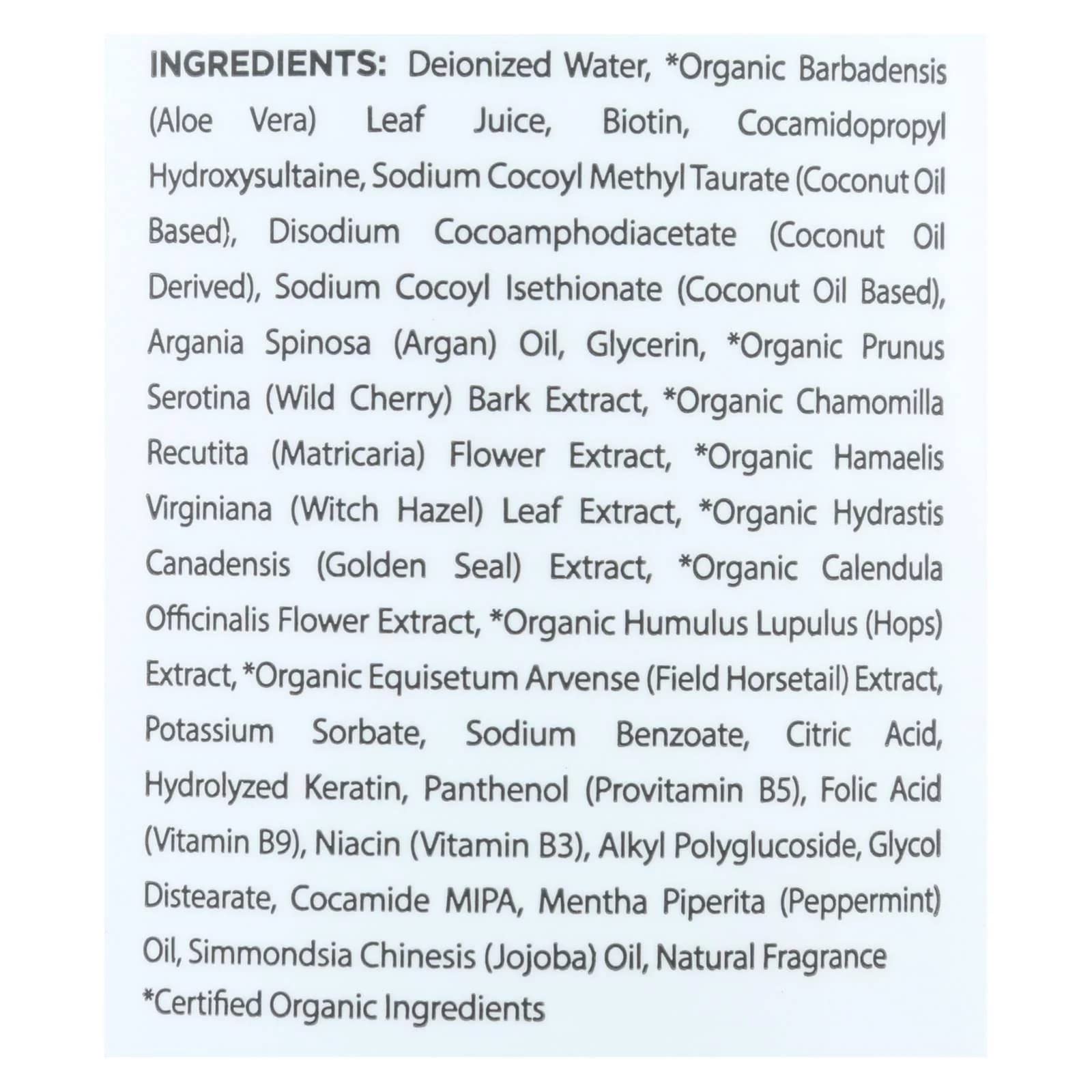 Mill Creek Shampooing biotine ingrédients argan et aloe pour cheveux sains