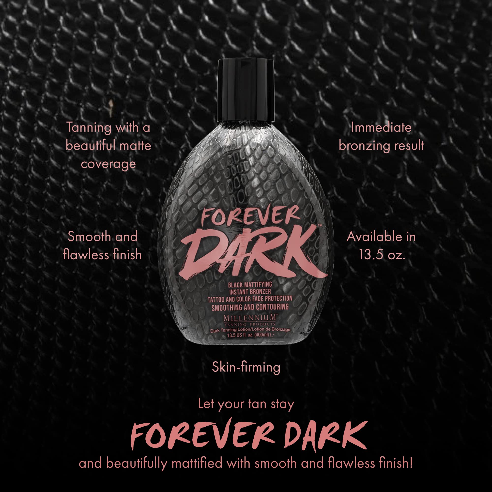 Bronzage instantané Forever Dark avec DHA et accélérateurs pour profondeur.