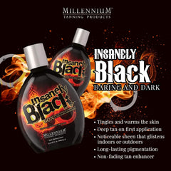 Millennium Tanning Insanely Black 60x – texture crème bronzante offrant un bronzage progressif.