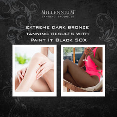 Millennium Tanning Paint It Black 50x – Teinte sombre et durable pour la peau.