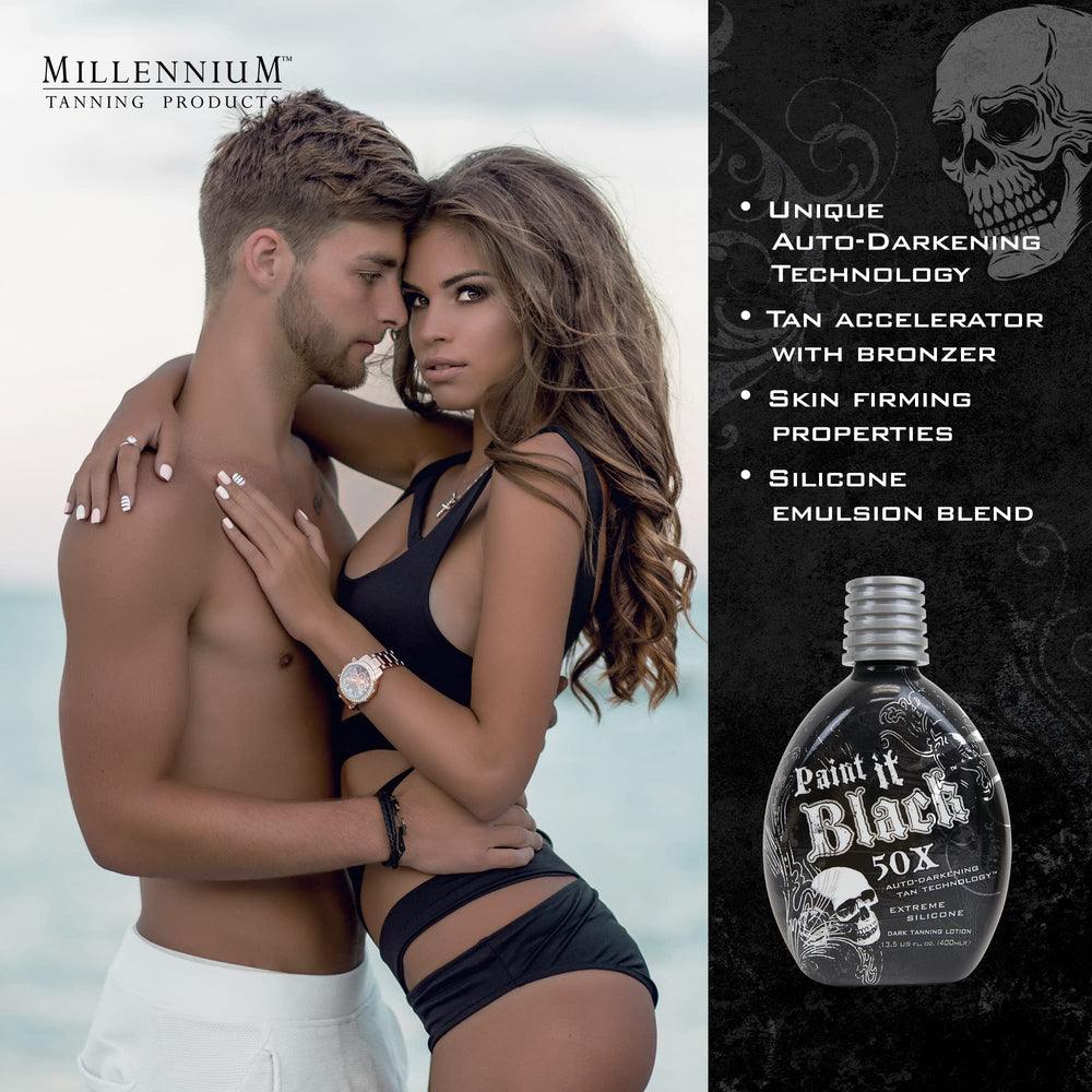 Millennium Tanning Paint It Black 50x – Bronzage accéléré, application en intérieur.
