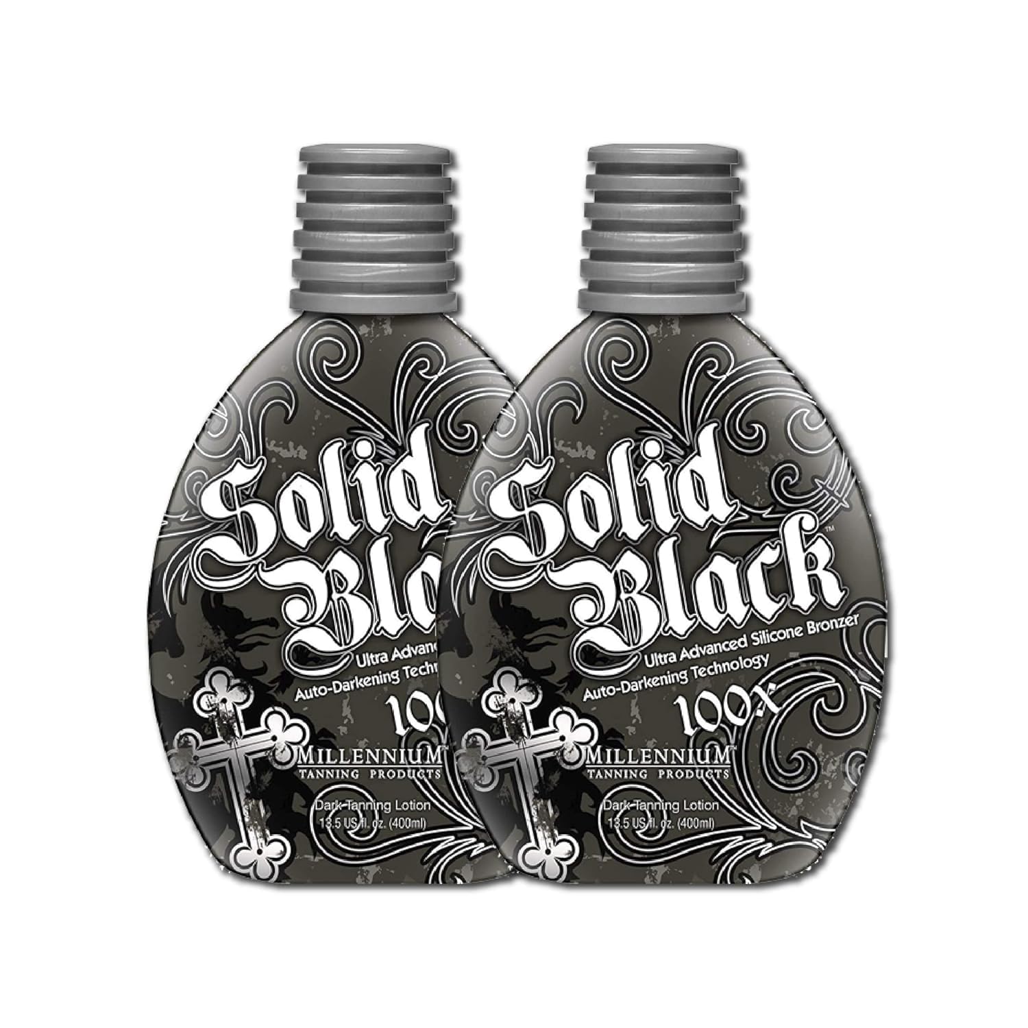 Millennium Tanning Solid Black 100X : peau douce et lumineuse après l'application.