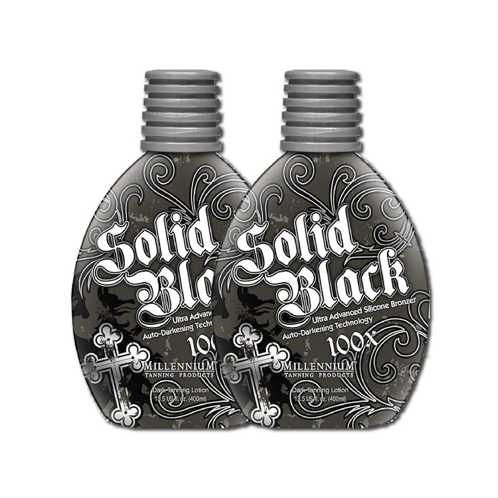 Millennium Tanning Solid Black 100X : peau douce et lumineuse après l'application.