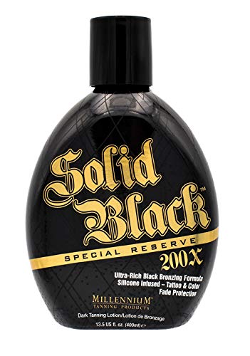 Millennium Tanning Solid Black 200X : protection des tatouages et couleur du bronzage.
