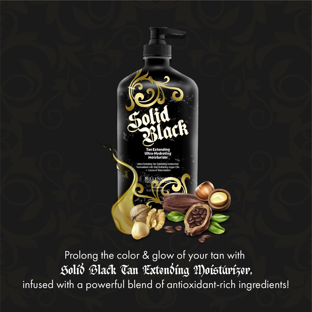 Millennium Tanning Solid Black: fabriqué aux États‑Unis selon des normes élevées.