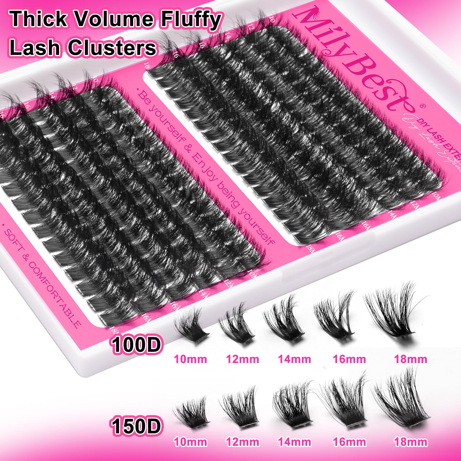 MilyBest cils clusters D-Curl: fusion parfaite avec vos cils pour un look densément défini.