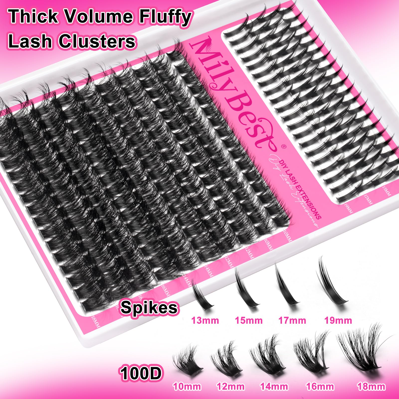 MilyBest Lash Clusters densité élevée, apporte volume sans surcharge pour un look pro.