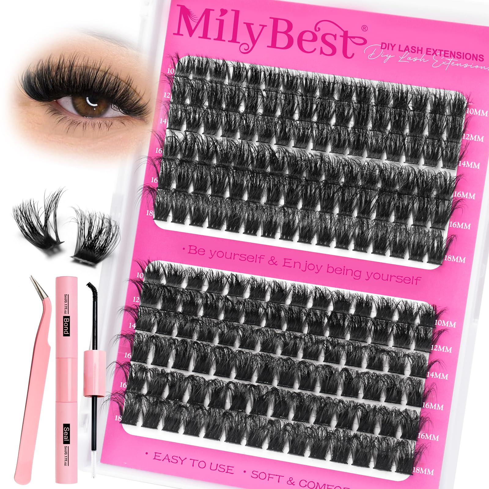 MilyBest look-cils volumineux: effet spectaculaire sans effort grâce au kit.