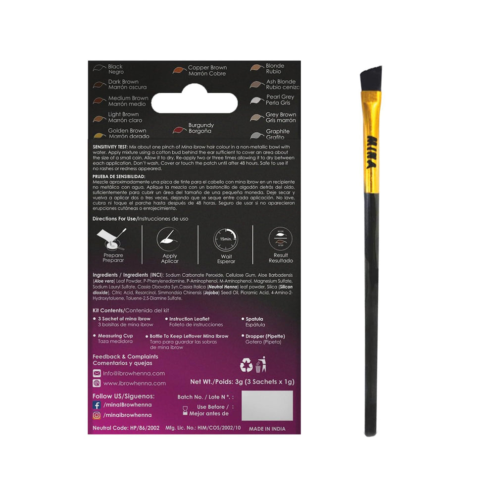 Pinceau inclus facilite l’application homogène des sourcils.