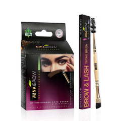 MinaiBrow poudre brun foncé pour sourcils, couleur naturelle durable.