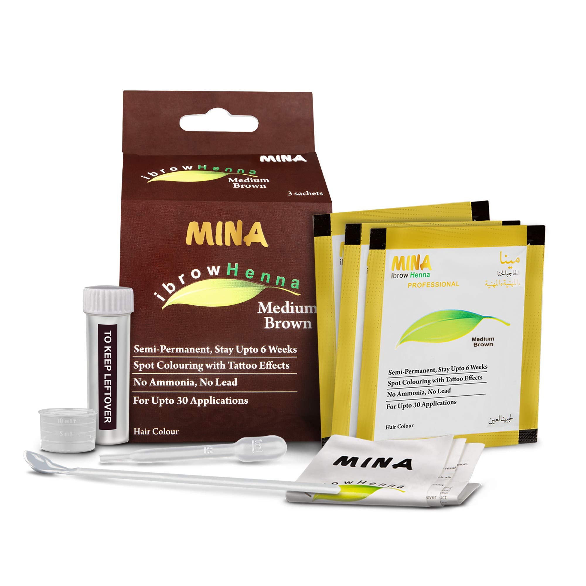 MinaiBrow Coloration brun moyen – application rapide et naturelle.