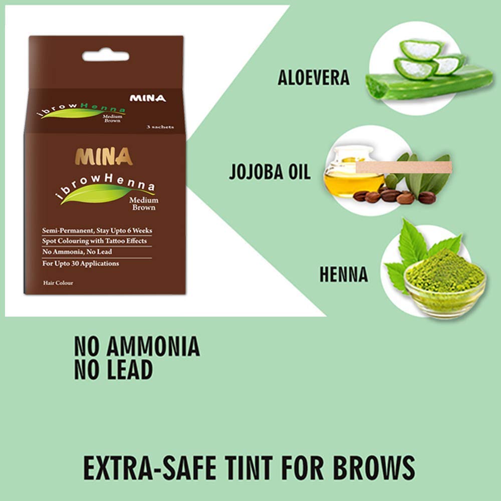 MinaiBrow Coloration brun moyen – ingrédients à base de plantes qui hydratent.