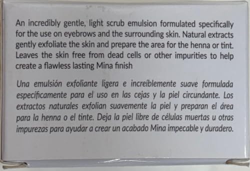 MinaiBrow gommage-sourcils: extrait-karite et huile-amande nourrissent la peau.