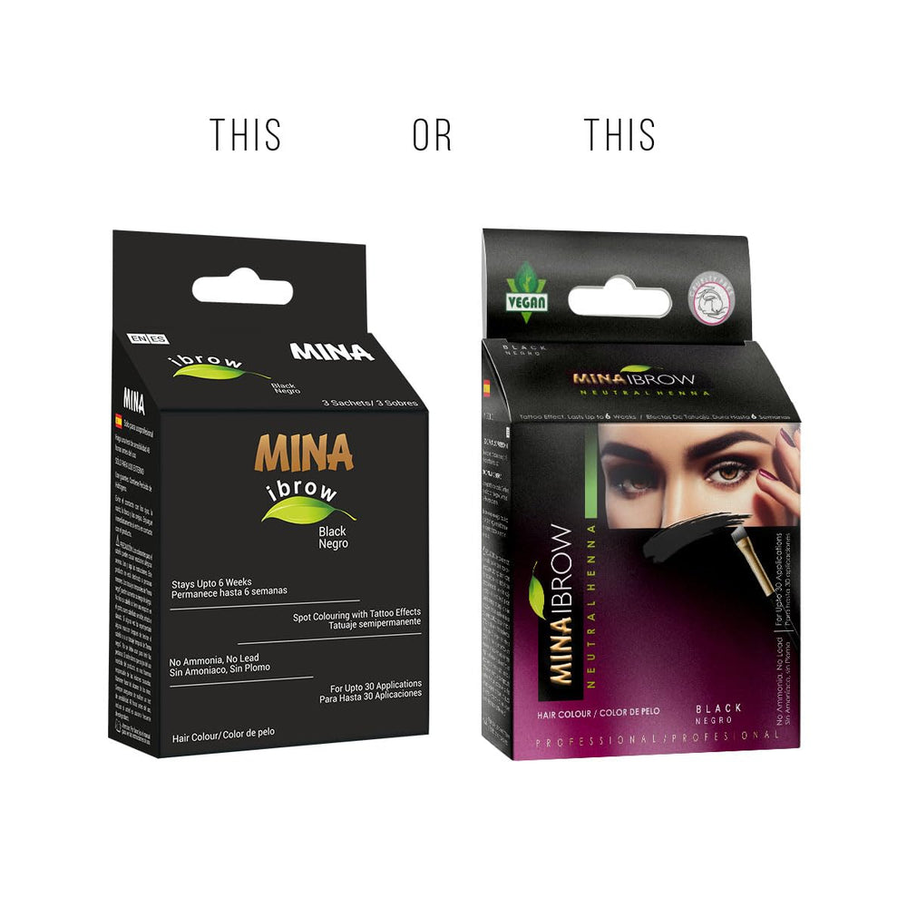 Teinte noire MinaiBrow pour sourcils et couverture des gris