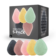MINAMUL éponge Konjac - goutte charbon actif : nettoyage en douceur et purification des pores.