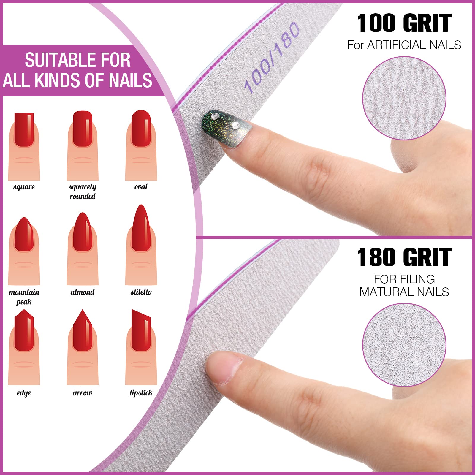 Minatee lime à ongles paquet de 150 pièces, économie et rangement.