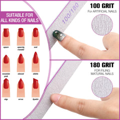 Minatee lime double-face grains 100, grossier pour ongles artificiels