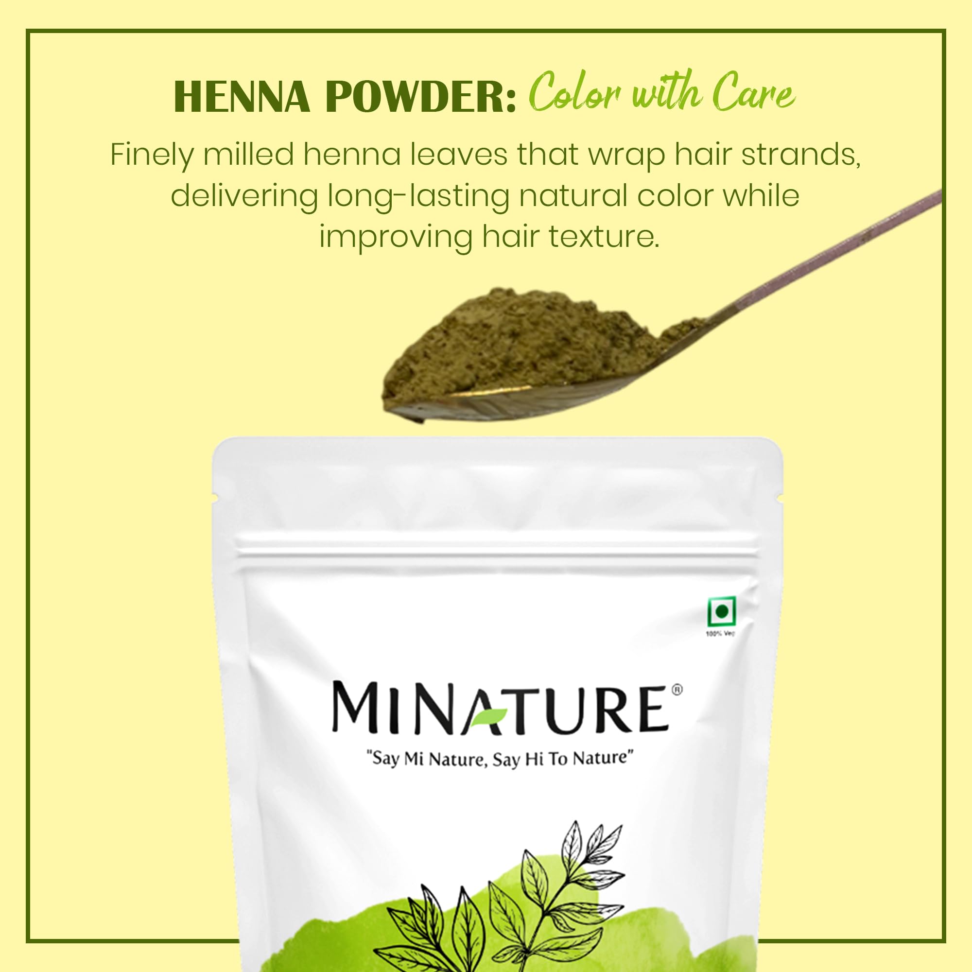 Mi Nature Pure Henna provenant de Rajasthan pour une coloration riche
