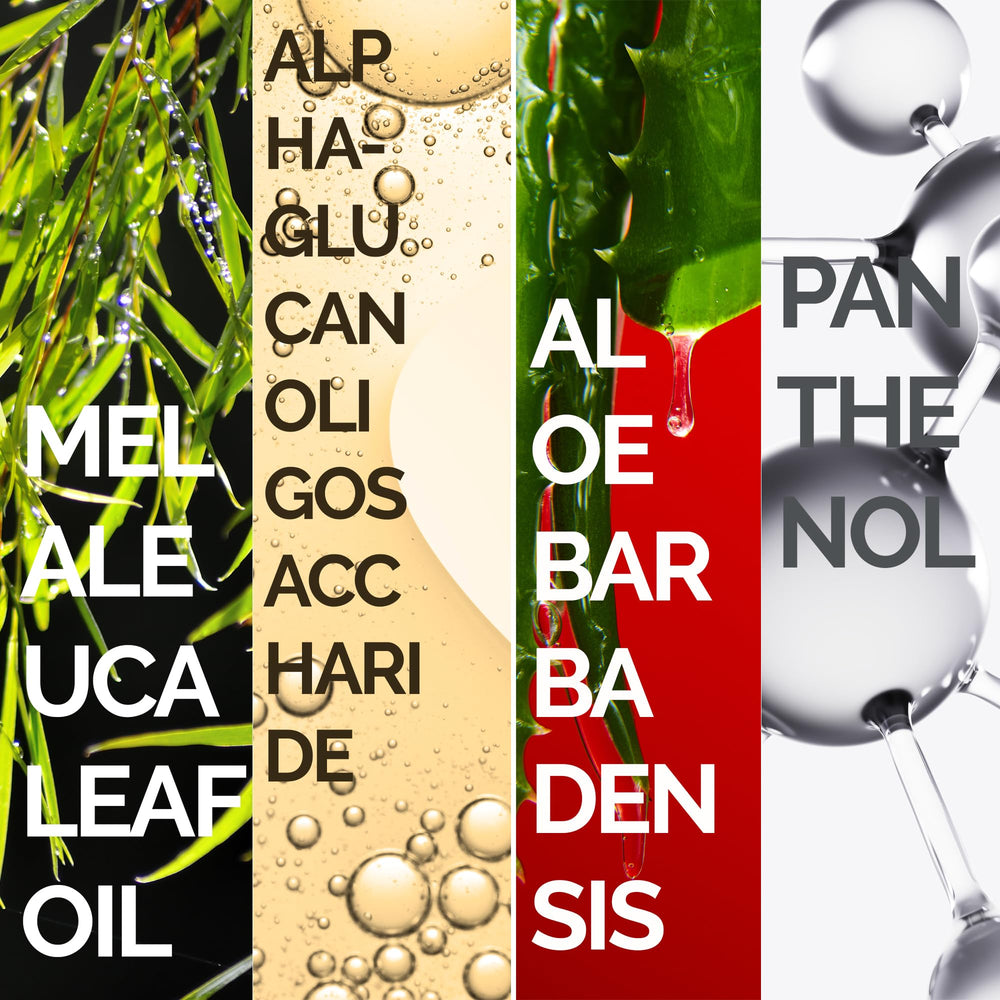 Mineaderm nettoyant visage arbre à thé – ingrédients Aloe Vera et Panthenol apaisants.