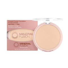 Fond de teint poudre pressée Mineral Fusion Neutral 1 – emballage élégant et pratique.