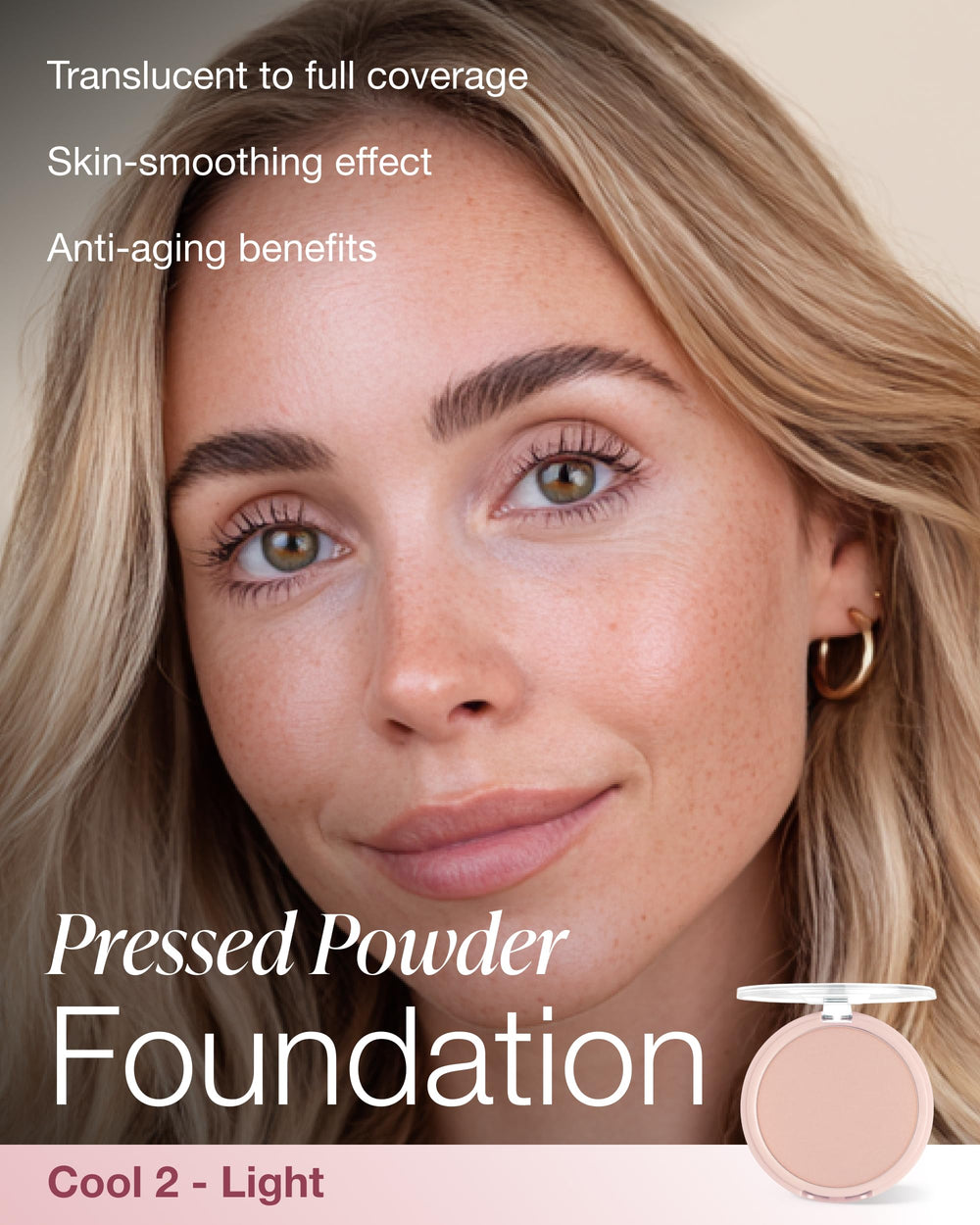 Mineral Fusion Poudre Pressée teinte claire à moyenne rose pour un éclat naturel.