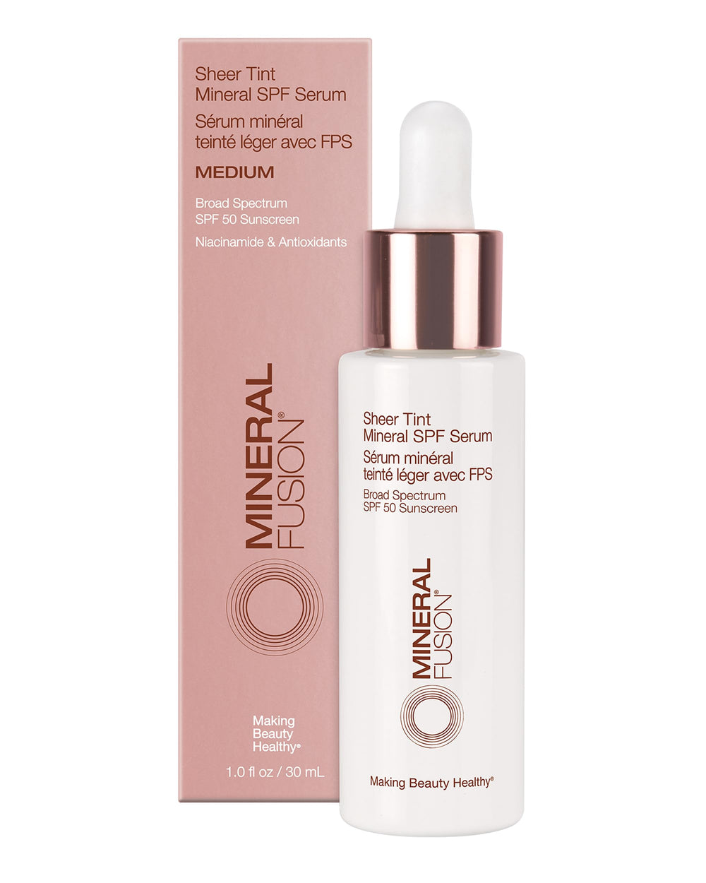 Sérum Teint Mineral Fusion SPF50 – flacon pratique pour un teint homogène et protégé.