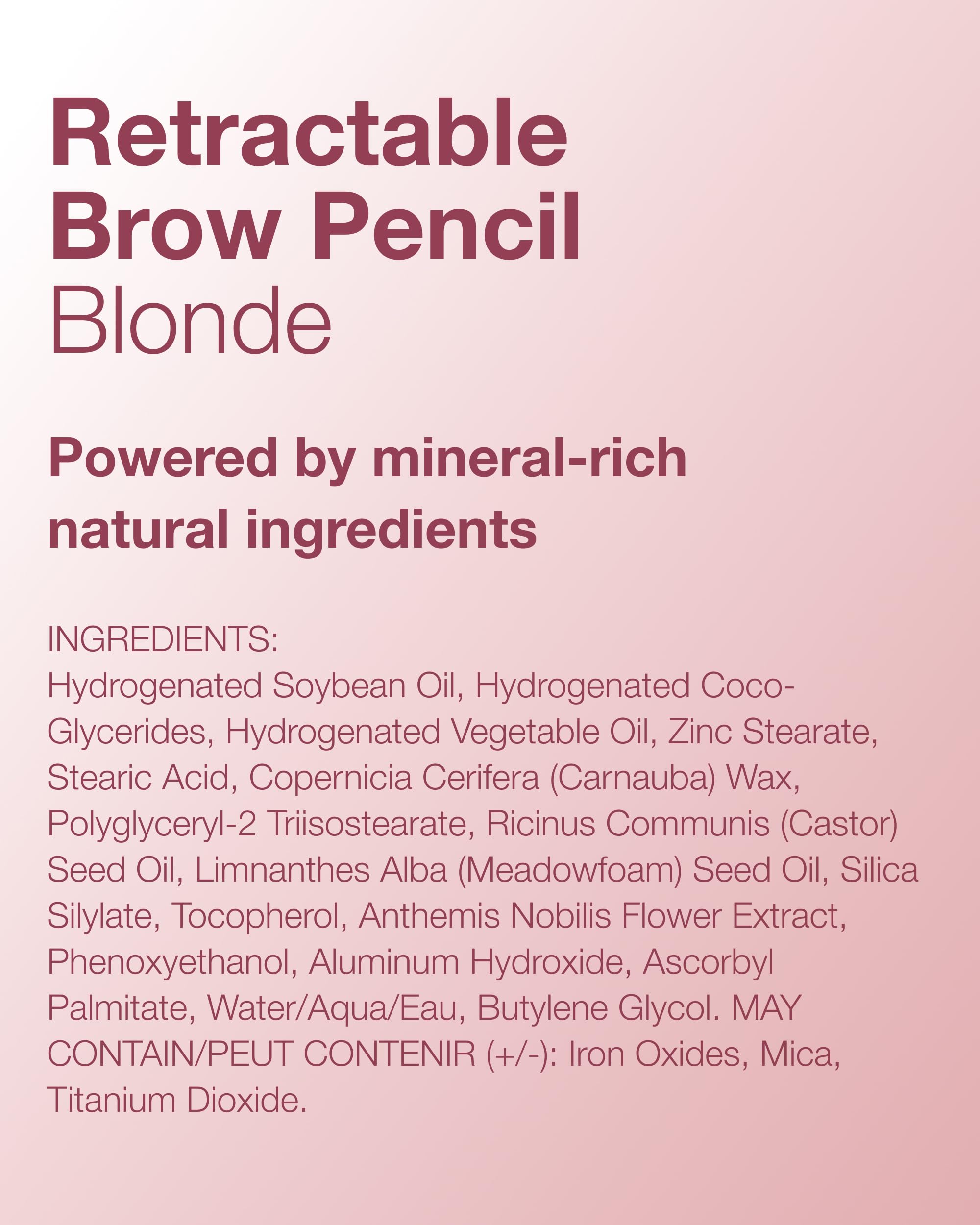 Mineral Fusion Sourcil Rétractable Blonde: routine quotidienne simple et efficace.
