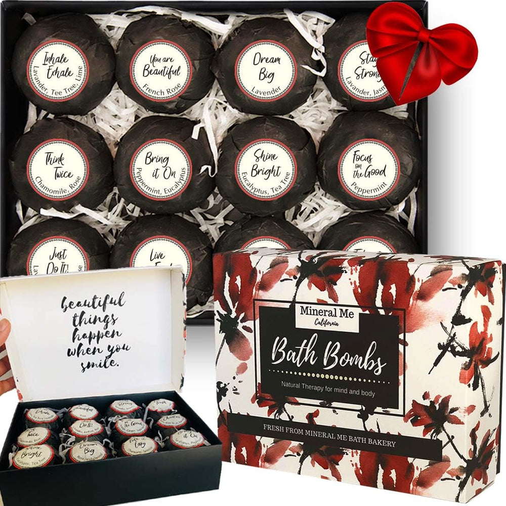 Bombe de bain Mineral Me California dans coffret cadeau, expérience spa luxueuse.