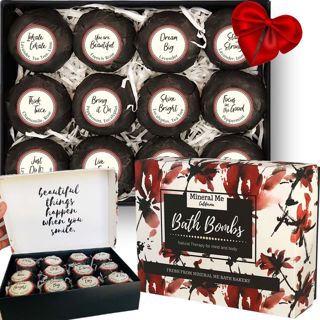 Bombe de bain Mineral Me California dans coffret cadeau, expérience spa luxueuse.