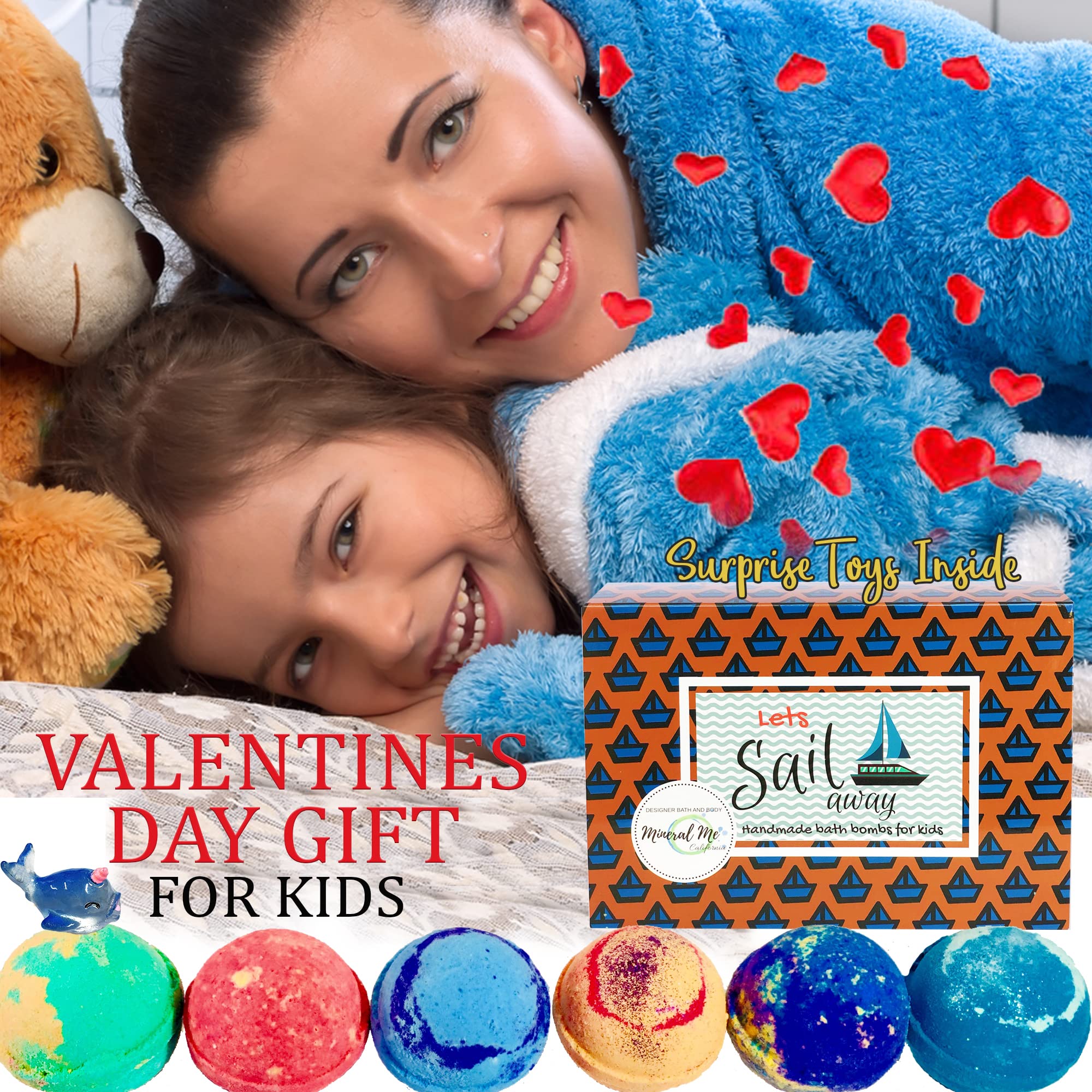 Boules de bain colorées Mineral Me California avec arôme doux.