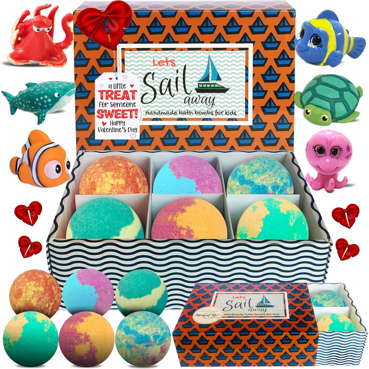 Mineral Me California — boule de bain enfant avec surprise et jouet.