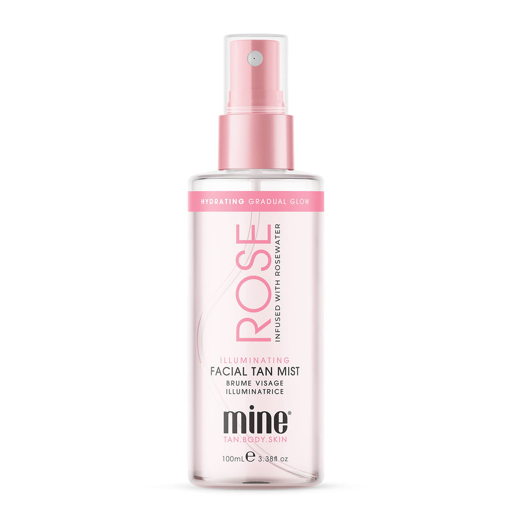 MINETAN Rose Face Tan Mist flacon spray visage hydratant pour teint doré naturel