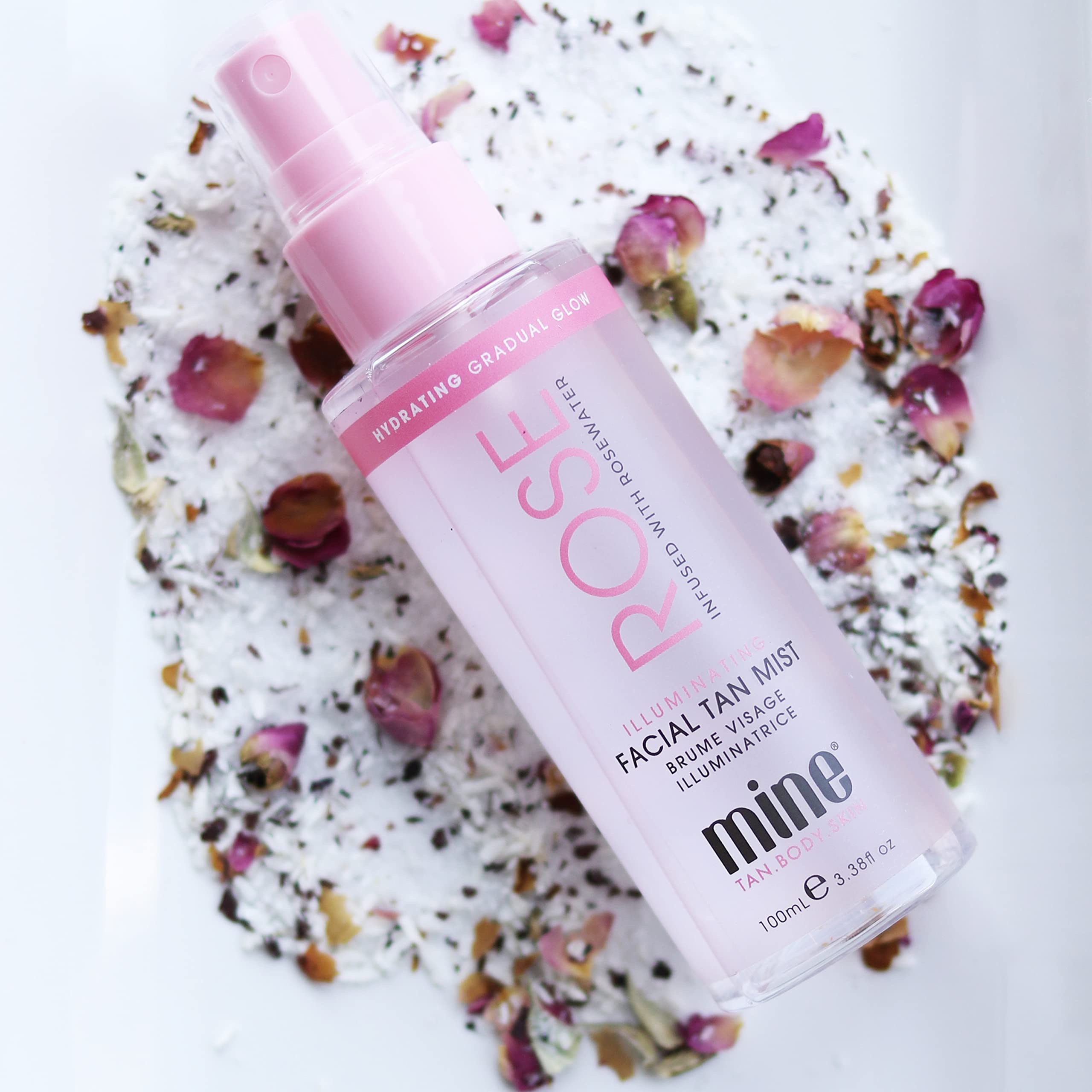 MINETAN Rose Face Tan Mist spray visage léger pour une couleur progressive