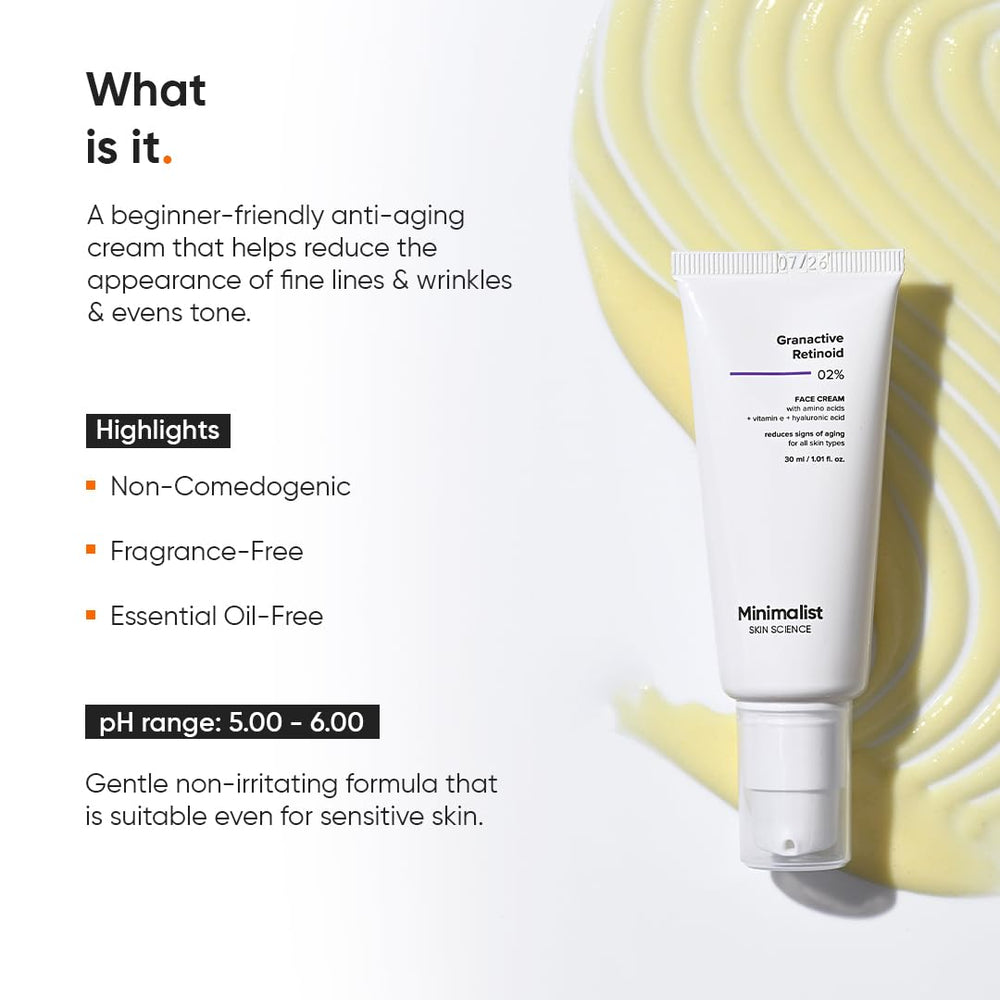 Texture crème nuit soyeuse de Minimalist pour peau rajeunie